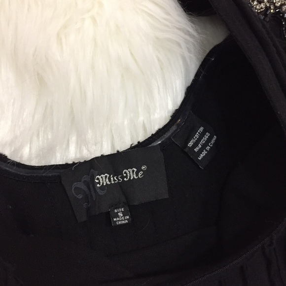 Miss Me black fringe jewel embellished top - Picture 5 of 8